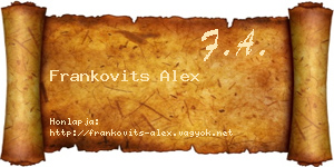 Frankovits Alex névjegykártya
