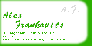 alex frankovits business card